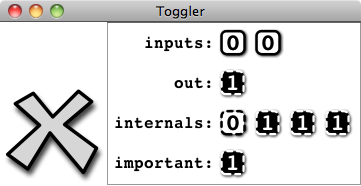 The toggler UI with the input and internal gates turned to vector form.