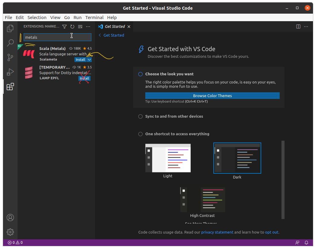 Using the Visual Studio Code editor — CS-A1120 Programming 2 2023  documentation